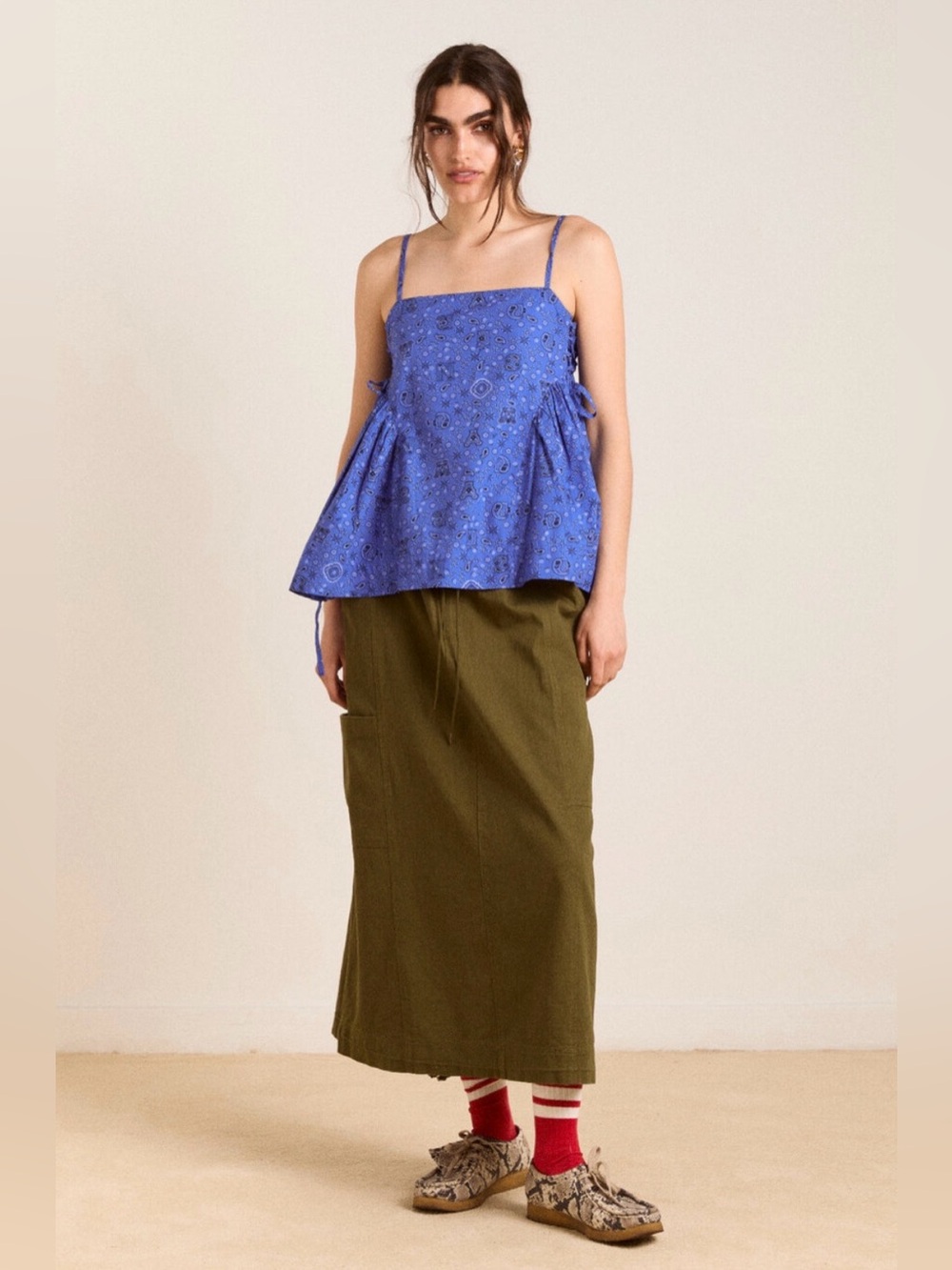 Damson Madder Cressida Cami in blue Paisley